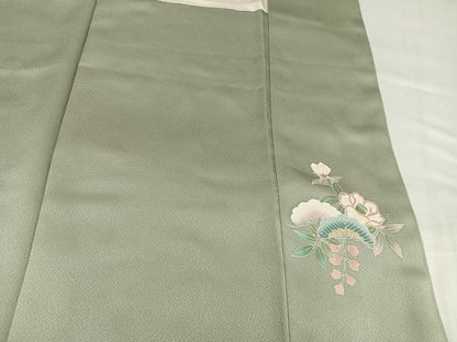平和屋着物●訪問着　友禅　作家物　御所車花文　金彩　正絹　逸品　AABI7373ph
