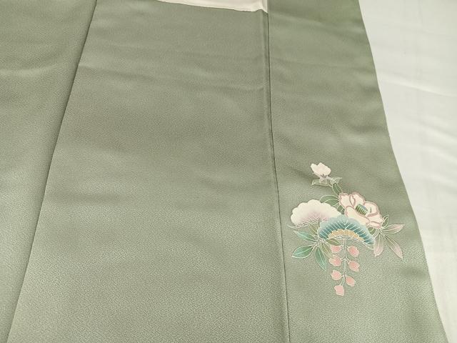 平和屋着物●訪問着　友禅　作家物　御所車花文　金彩　正絹　逸品　AABI7373ph
