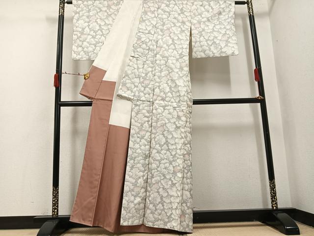 平和屋着物●上質な紬　樹林文　正絹　逸品　AABI7375ph