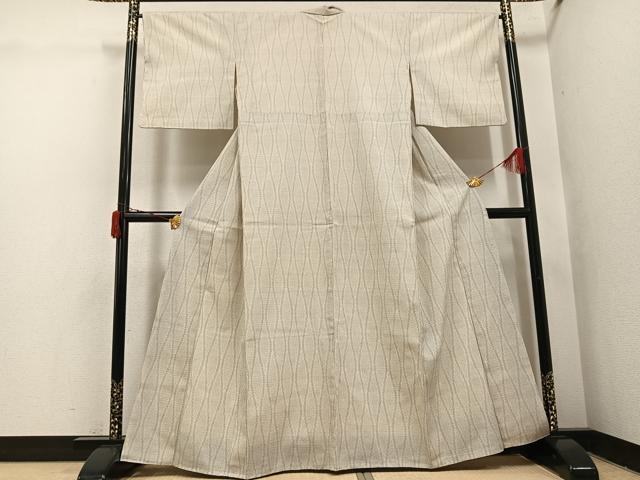 平和屋着物●白鷹お召　110亀甲　立涌文　正絹　逸品　AABI7376ph