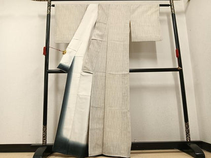平和屋着物●白鷹お召　110亀甲　立涌文　正絹　逸品　AABI7376ph