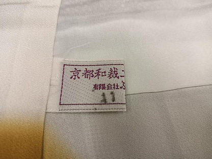 平和屋着物●上質な小紋　間道　黒地　正絹　逸品　AABI7377ph