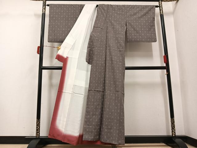 平和屋着物●結城紬　奥順　はたおり娘　手緒里　証紙付き　正絹　逸品　AABI7378ph