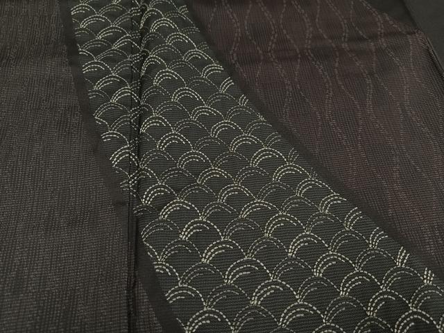 平和屋着物●本場大島紬　訪問着　刺繍　刺し子　青海波　正絹　逸品　未使用　AABI7379ph
