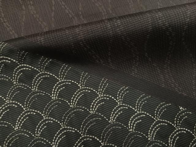 平和屋着物●本場大島紬　訪問着　刺繍　刺し子　青海波　正絹　逸品　未使用　AABI7379ph