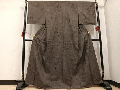 平和屋着物●本場大島紬　一元絣　唐草文　正絹　逸品　未使用　AABI7380ph