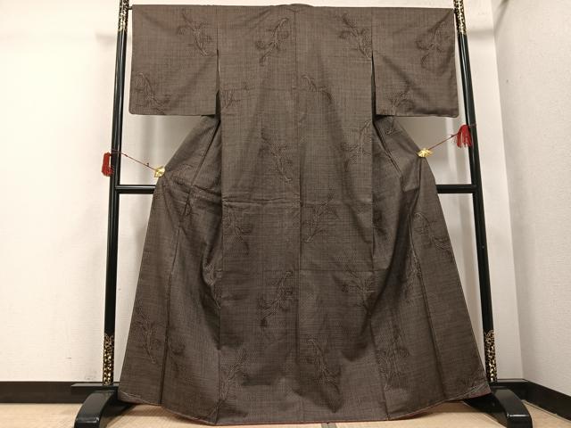 平和屋着物●本場大島紬　一元絣　唐草文　正絹　逸品　未使用　AABI7380ph