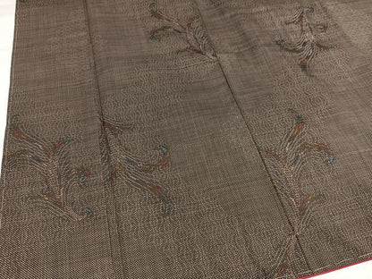 平和屋着物●本場大島紬　一元絣　唐草文　正絹　逸品　未使用　AABI7380ph