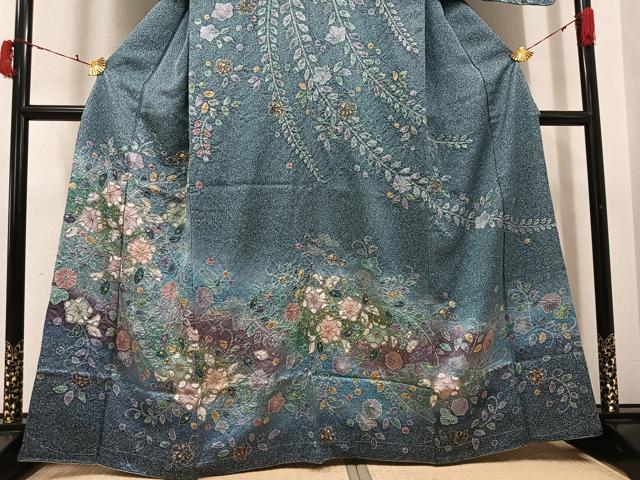 平和屋着物●訪問着　辻が花　絞り　暈し染め　金彩　三越扱い　正絹　逸品　未使用　AABI7381ph