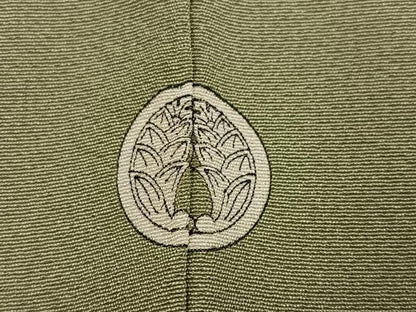 平和屋着物●上質な色無地　黄海松茶色　正絹　逸品　未使用　AABI7385ph