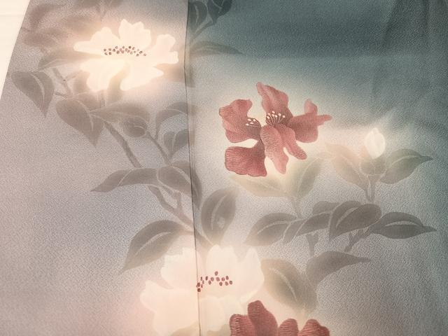 平和屋着物●訪問着　刺繍　枝花文　暈し染め　正絹　逸品　AABI7387ph