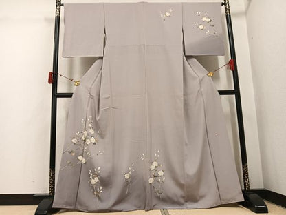 平和屋着物●訪問着　友禅　作家物　枝花文　暈し染め　正絹　逸品　AABI7390ph
