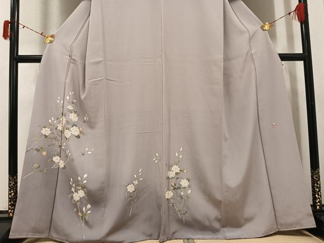 平和屋着物●訪問着　友禅　作家物　枝花文　暈し染め　正絹　逸品　AABI7390ph