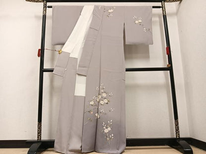 平和屋着物●訪問着　友禅　作家物　枝花文　暈し染め　正絹　逸品　AABI7390ph
