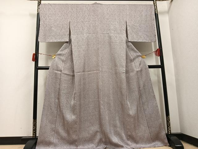 平和屋着物●名門　藤娘きぬたや・杢目絞り　小紋　正絹　逸品　未使用　AABI7393ph