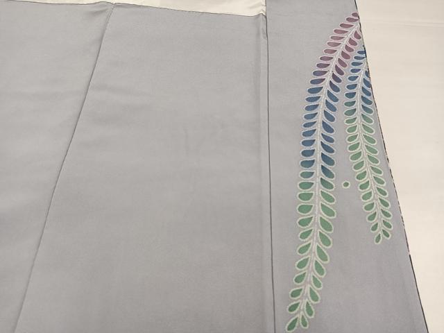 平和屋着物●訪問着　作家物　辻が花　絞り　暈し染め　銀通し地　正絹　逸品　AABI7399ph