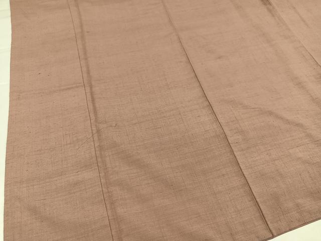 平和屋着物●結城紬　色無地　丁子茶色　正絹　逸品　AABI7400ph