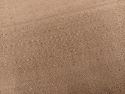 平和屋着物●結城紬　色無地　丁子茶色　正絹　逸品　AABI7400ph
