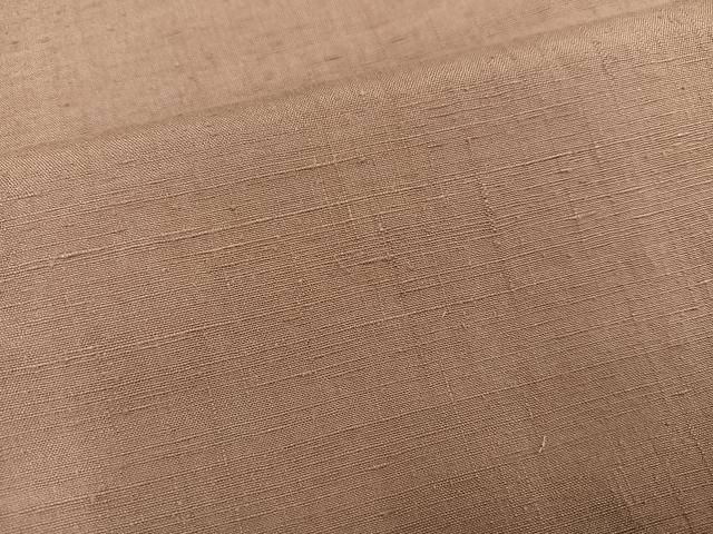 平和屋着物●結城紬　色無地　丁子茶色　正絹　逸品　AABI7400ph