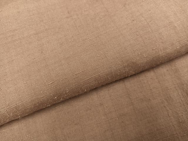 平和屋着物●結城紬　色無地　丁子茶色　正絹　逸品　AABI7400ph
