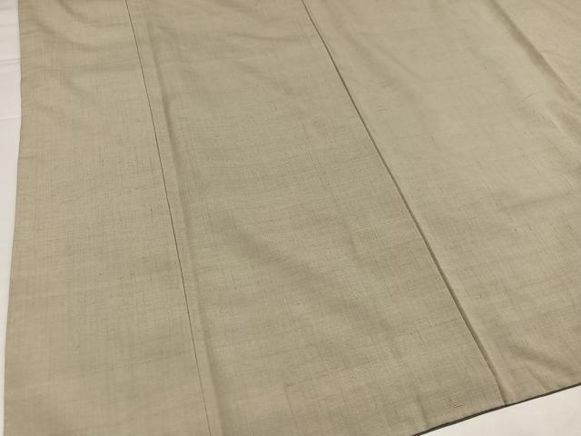 平和屋着物●上質な紬　色無地　白橡色　正絹　逸品　AABI7401ph
