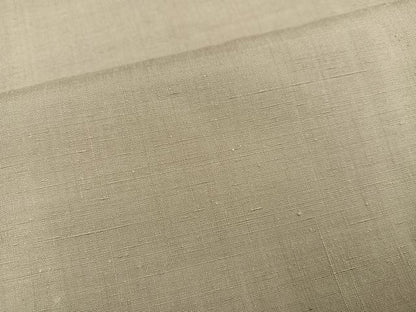 平和屋着物●上質な紬　色無地　白橡色　正絹　逸品　AABI7401ph