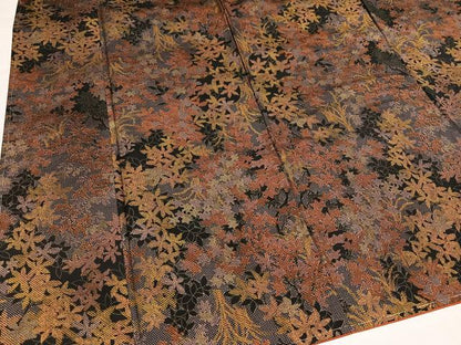 平和屋着物●本場大島紬　染大島　草花文　正絹　逸品　未使用　AABI7404ph