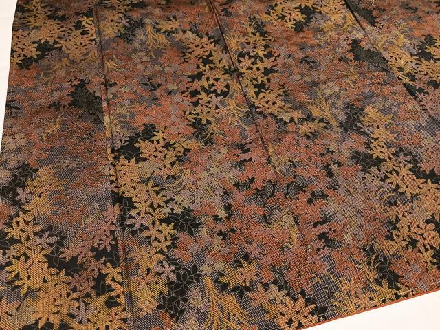 平和屋着物●本場大島紬　染大島　草花文　正絹　逸品　未使用　AABI7404ph