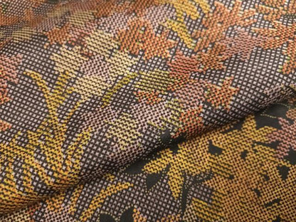 平和屋着物●本場大島紬　染大島　草花文　正絹　逸品　未使用　AABI7404ph