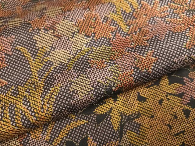 平和屋着物●本場大島紬　染大島　草花文　正絹　逸品　未使用　AABI7404ph