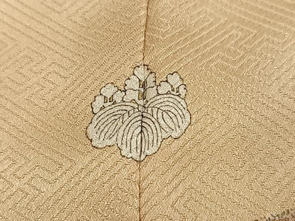 平和屋着物●訪問着　友禅　駒刺繍　枝花文　金彩　正絹　逸品　AABI7407ph