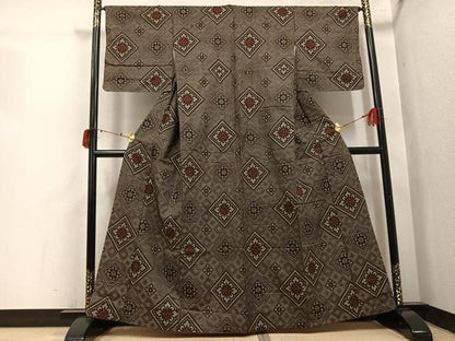 平和屋着物●本場大島紬　龍郷絣　正絹　逸品　AABI7410ph