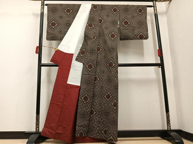 平和屋着物●本場大島紬　龍郷絣　正絹　逸品　AABI7410ph