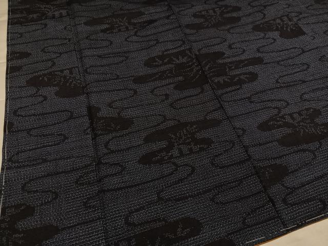 平和屋着物●結城紬　80亀甲　流水笹文　正絹　逸品　未使用　AABI7411ph
