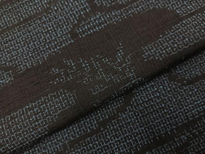 平和屋着物●結城紬　80亀甲　流水笹文　正絹　逸品　未使用　AABI7411ph