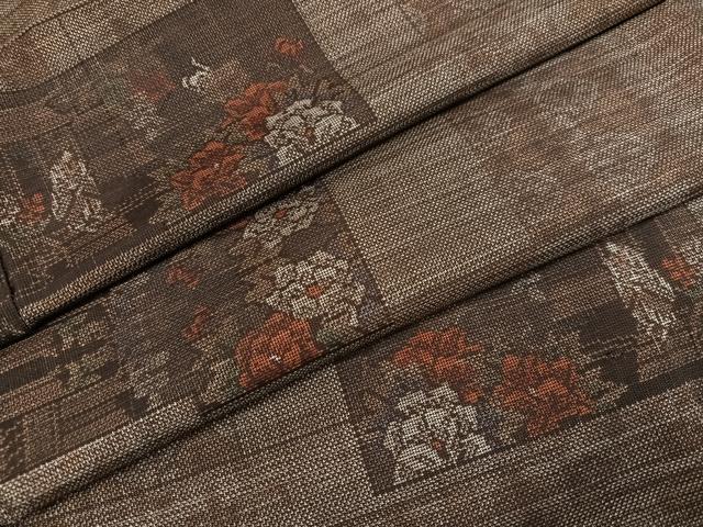 平和屋着物●本場大島紬　カタス9マルキ　色紙草花文　正絹　逸品　未使用　AABI7412ph