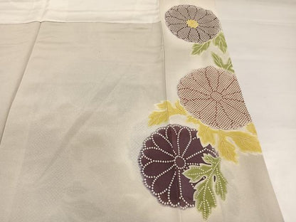 平和屋着物●豪華色留袖　駒刺繍　菊　暈し染め　金彩　正絹　逸品　AABI7413ph