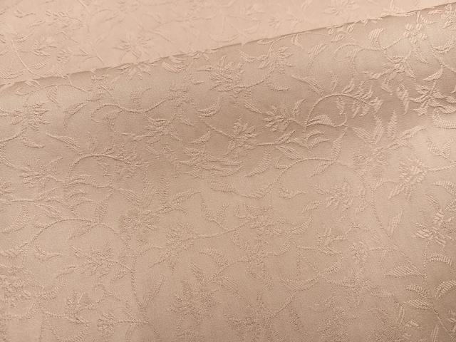 平和屋着物●上質な色無地　草花地紋　洗柿色　正絹　逸品　AABI7416ph
