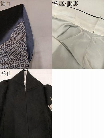 平和屋着物●訪問着　作家物　兎　黒地　正絹　逸品　AABI7419ph