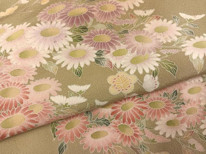 平和屋着物●訪問着　友禅　作家物　枝花文　暈し染め　正絹　逸品　AABI7421ph