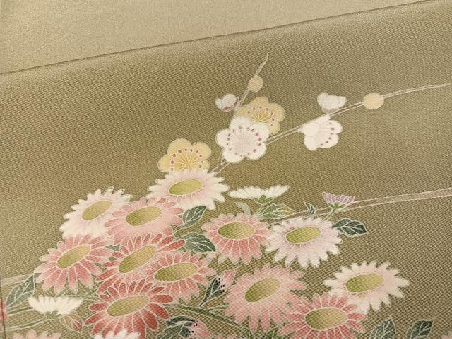 平和屋着物●訪問着　友禅　作家物　枝花文　暈し染め　正絹　逸品　AABI7421ph