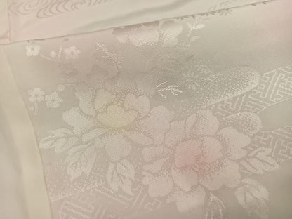 平和屋着物●振袖用長襦袢　無双仕立て　草花地紋　暈し染め　正絹　逸品　未使用　AABI7423ph