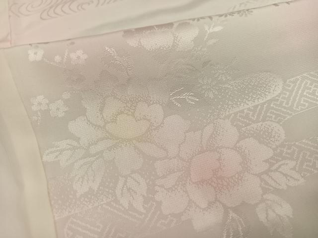 平和屋着物●振袖用長襦袢　無双仕立て　草花地紋　暈し染め　正絹　逸品　未使用　AABI7423ph