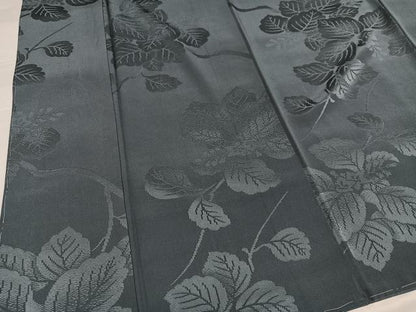 平和屋着物●上質な色無地　草花地紋　灰色　大丸扱い　正絹　逸品　未使用　AABI7426ph