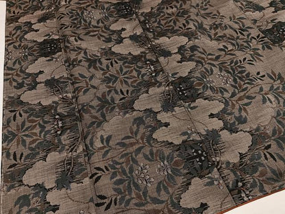 平和屋着物●本場大島紬　カタス9マルキ　草花文　正絹　逸品　未使用　AABI7433ph