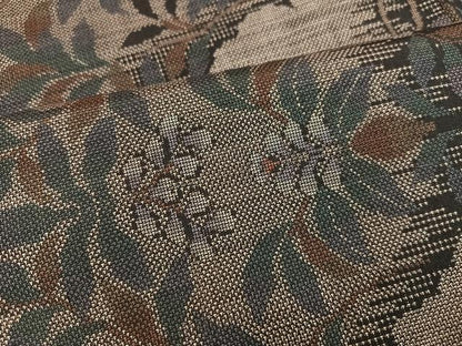 平和屋着物●本場大島紬　カタス9マルキ　草花文　正絹　逸品　未使用　AABI7433ph