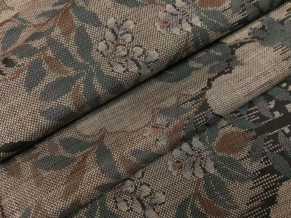平和屋着物●本場大島紬　カタス9マルキ　草花文　正絹　逸品　未使用　AABI7433ph