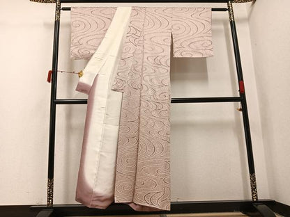 平和屋着物●上質な小紋　絞り　流水文　正絹　逸品　AABI7438ph