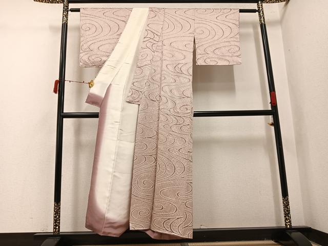 平和屋着物●上質な小紋　絞り　流水文　正絹　逸品　AABI7438ph