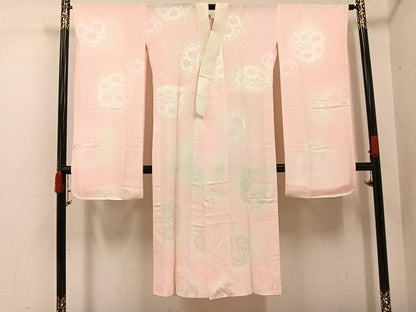 平和屋着物●振袖用長襦袢　無双仕立て　花地紋　暈し染め　正絹　逸品　AABI7439ph